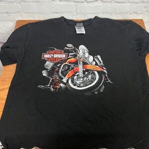 Harley Davidson T-shirt Motorcycle w/shield logo black Youth size Large